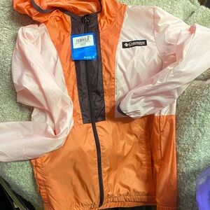 Columbia Kids' Vibrant Orange and Light Pink Raincoat